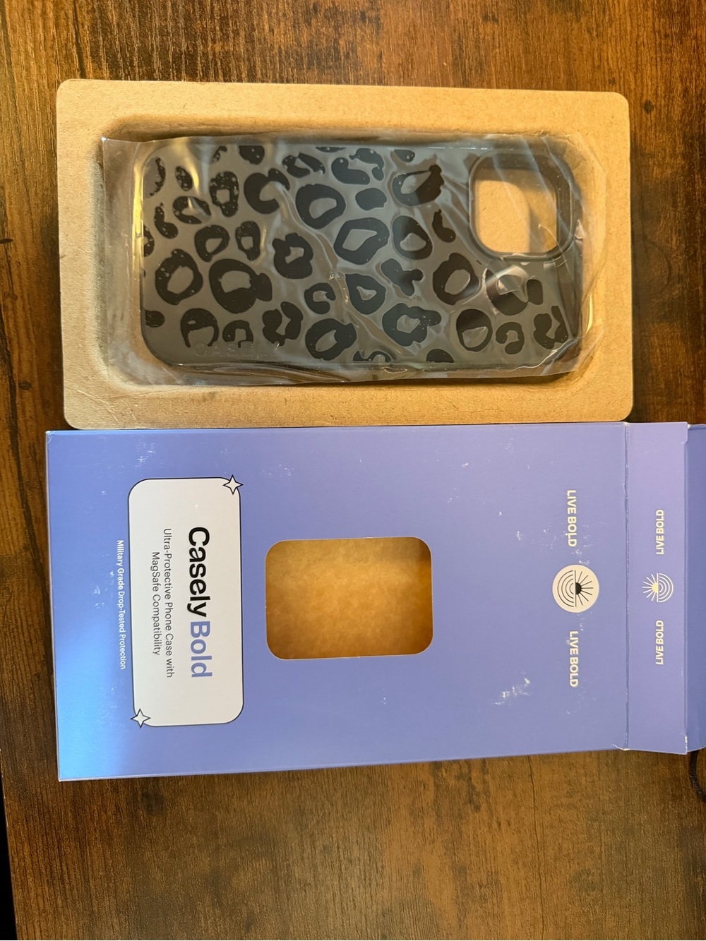 Casely Bold Leopard Print Black Phone Case
